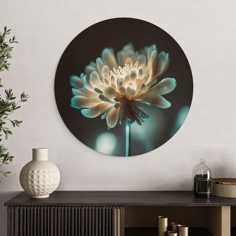 Stampe per pareti Cuore di fiore luminoso - Treechild - Alu-Dibond Rotondo