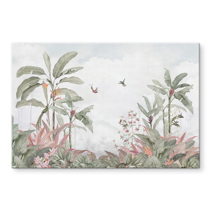 Pannello paraschizzi Idillio tropicale con colibrì blu - Bloomery Decor