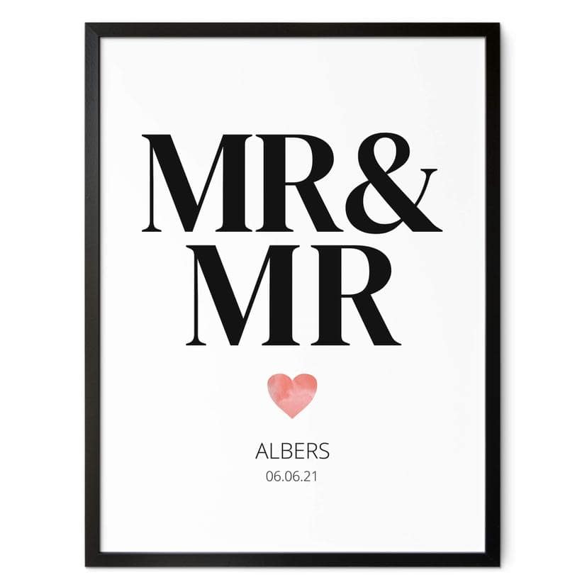 Poster à personnaliser Mr & Mr - Classique