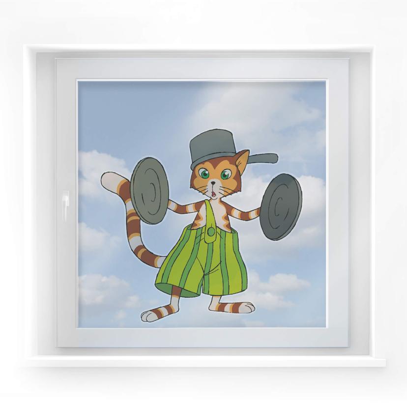 Fensterbild Pettersson und Findus - Frecher Findus