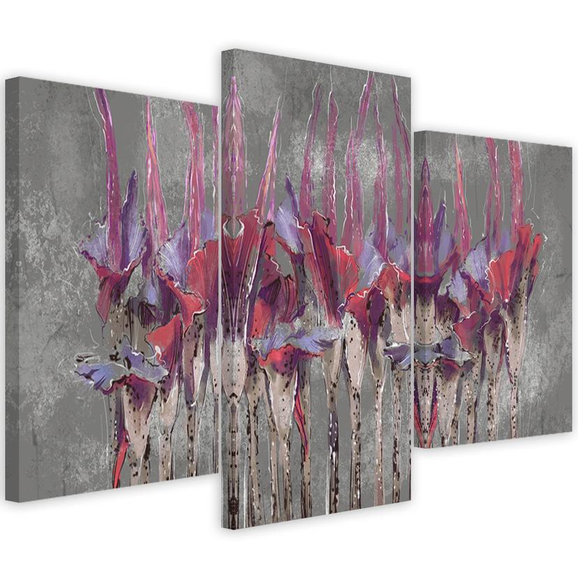 Lærred print 3 dele, planter blomster Simnitło