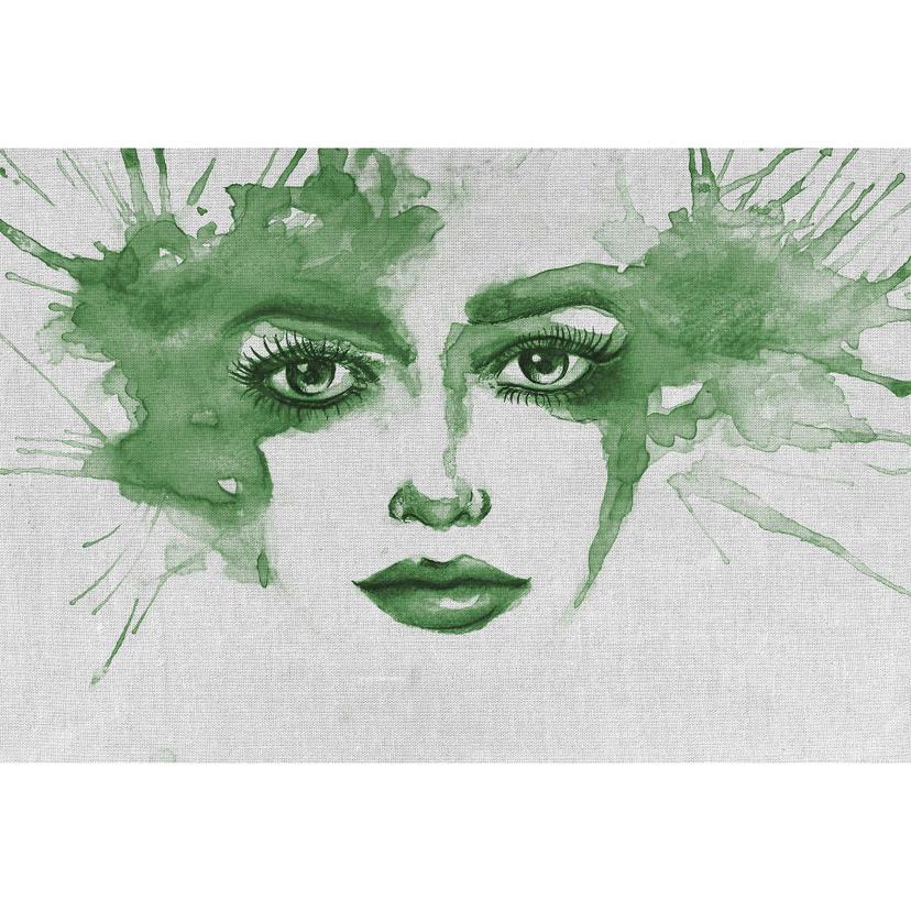 Livingwalls papier peint photo ARTist Watercolour Face gris, vert