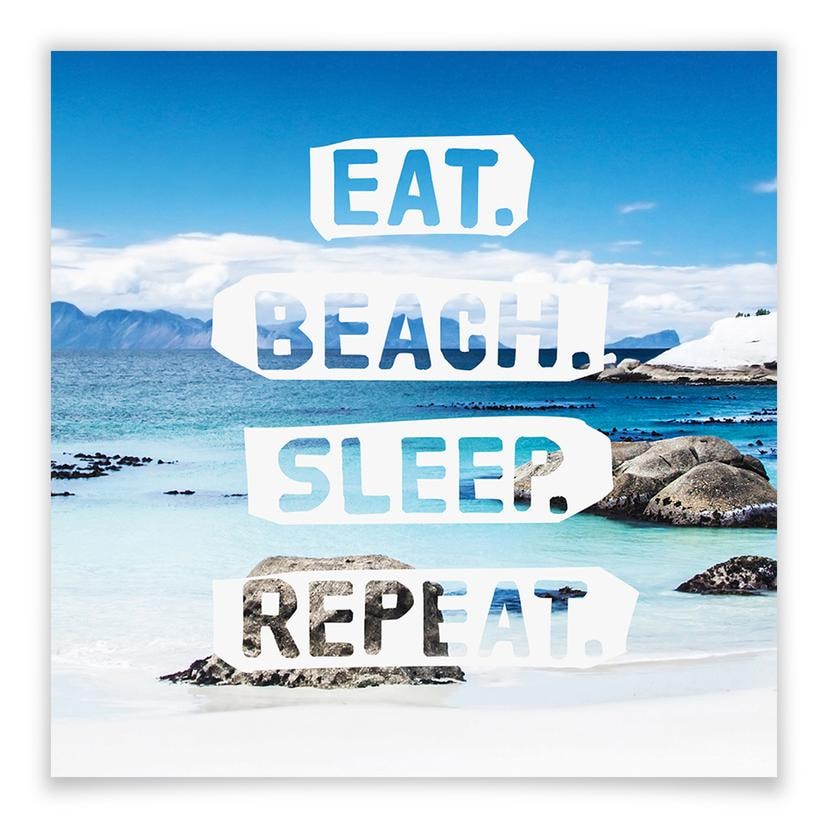 Póster Eat. Playa. Dormir. Repetir.