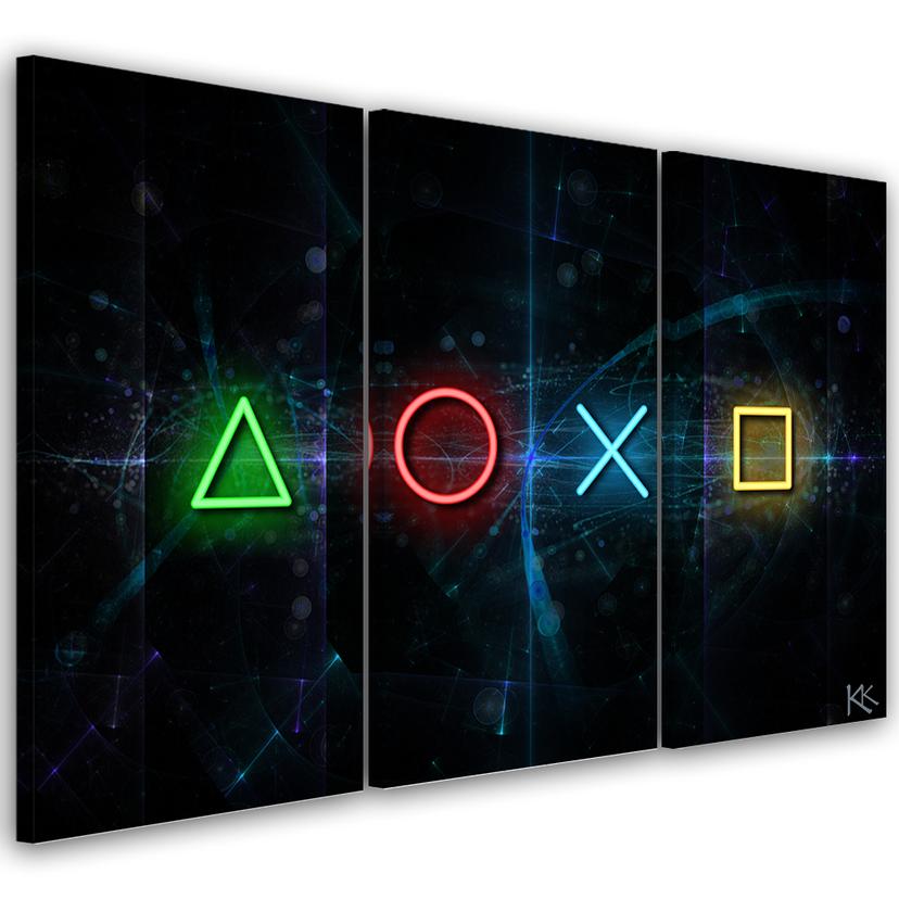 Canvas print 3 dele, knapper til controlleren