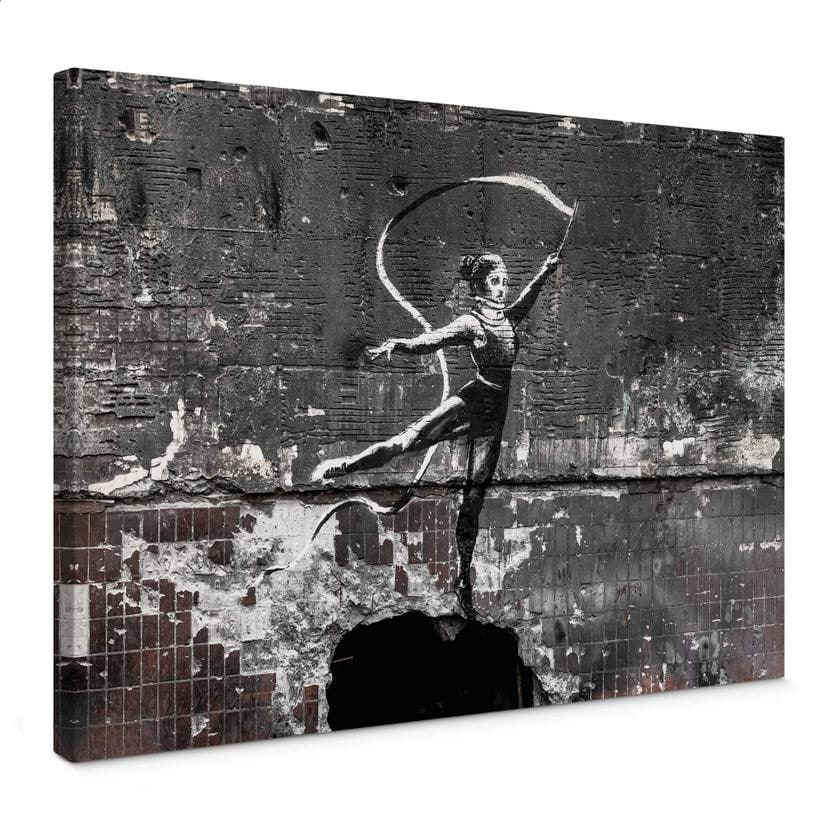 Lienzo Banksy en Ucrania - Bailarina acrobática
