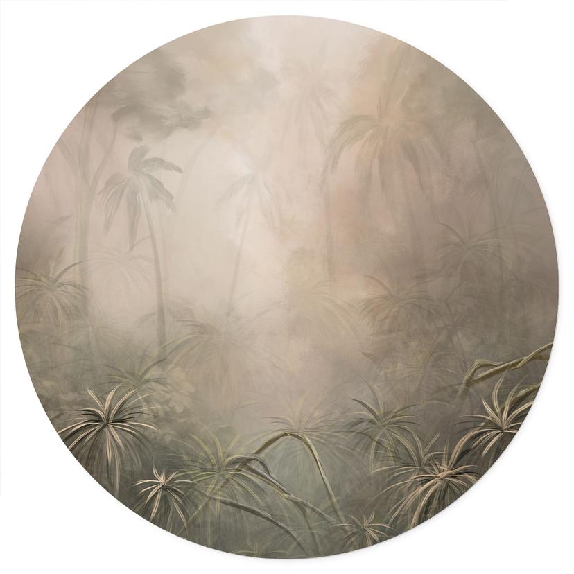 Wandtattoo Mystischer Regenwald im Nebel - Ms Tiff - Rund