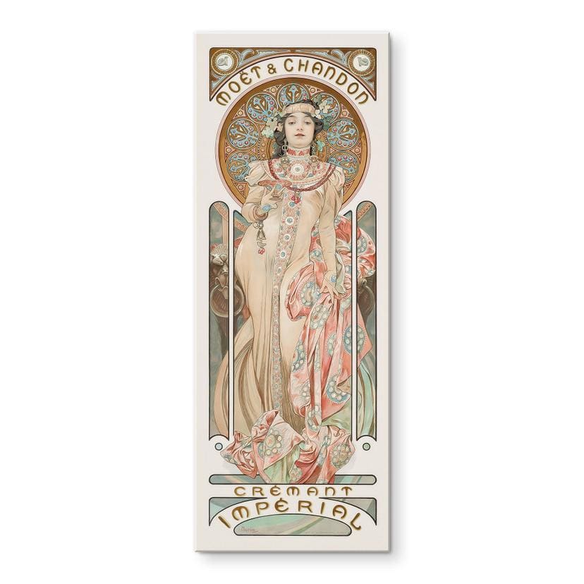 Acrylglasbild Mucha - Moët and Chandon: Dry Imperial - Panorama