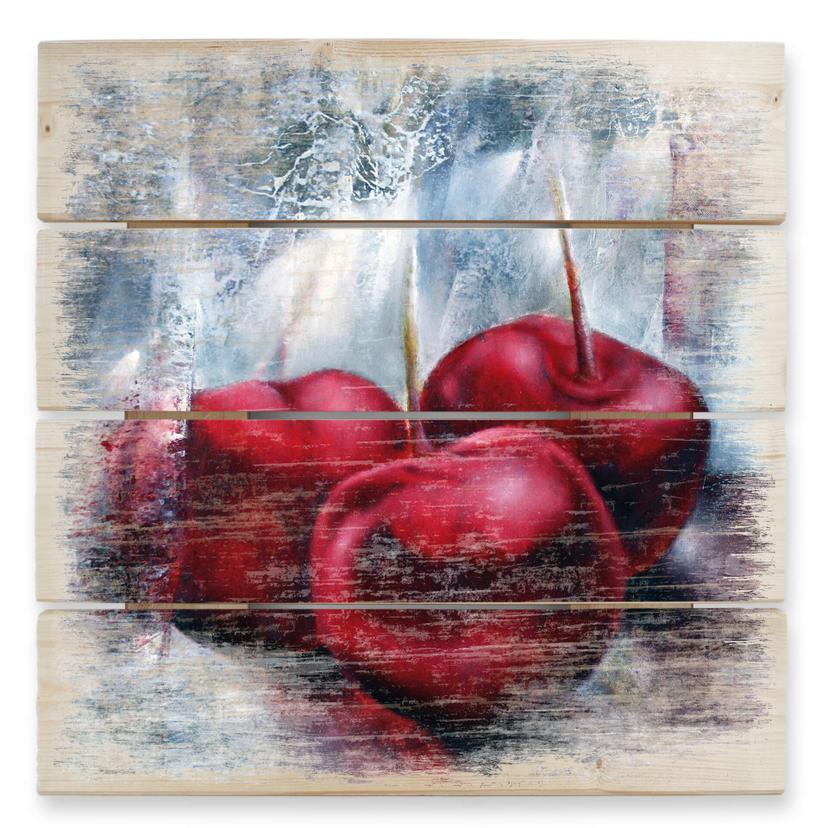Cuadro de madera Schmucker - Cerezas - 40x41,5 cm