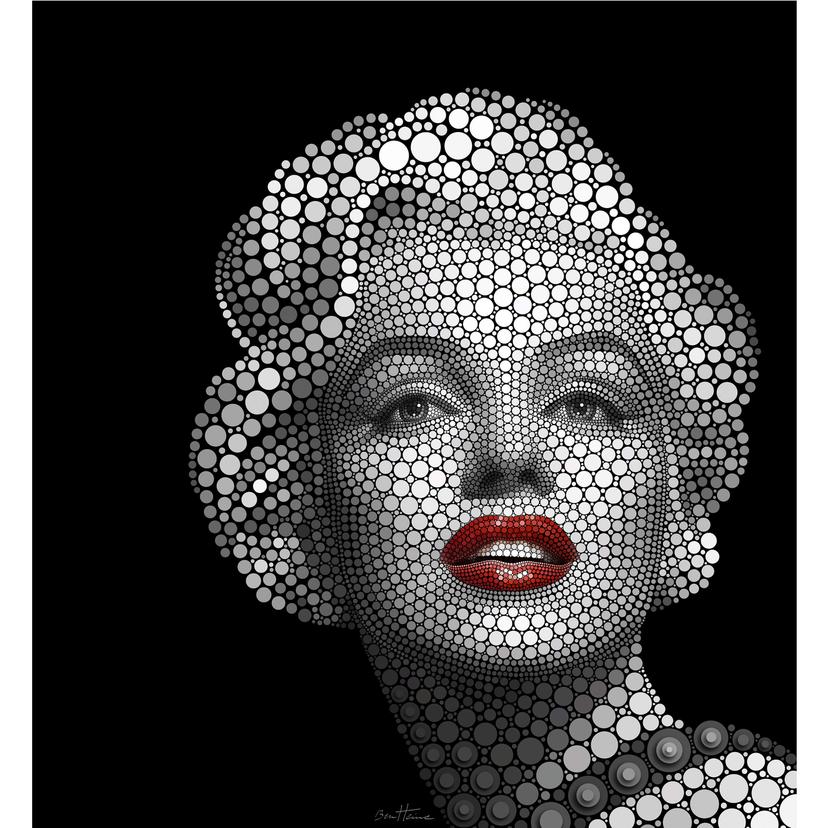 Fotomurale Ben Heine - Circlism: Marilyn Monroe