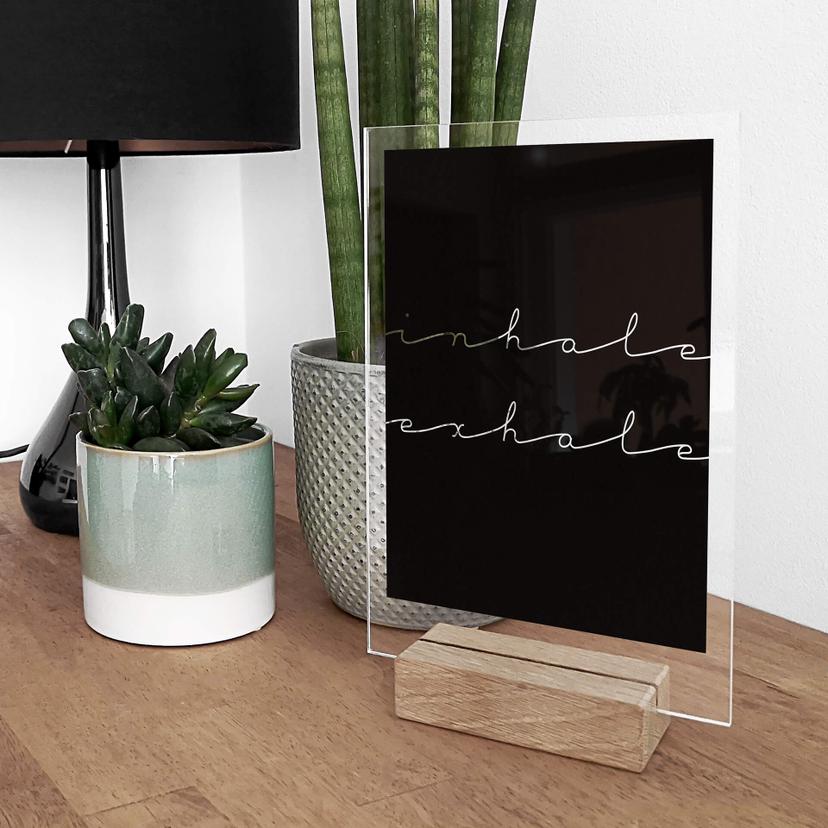 Decoro acrilico + supporto - Inhale exhale