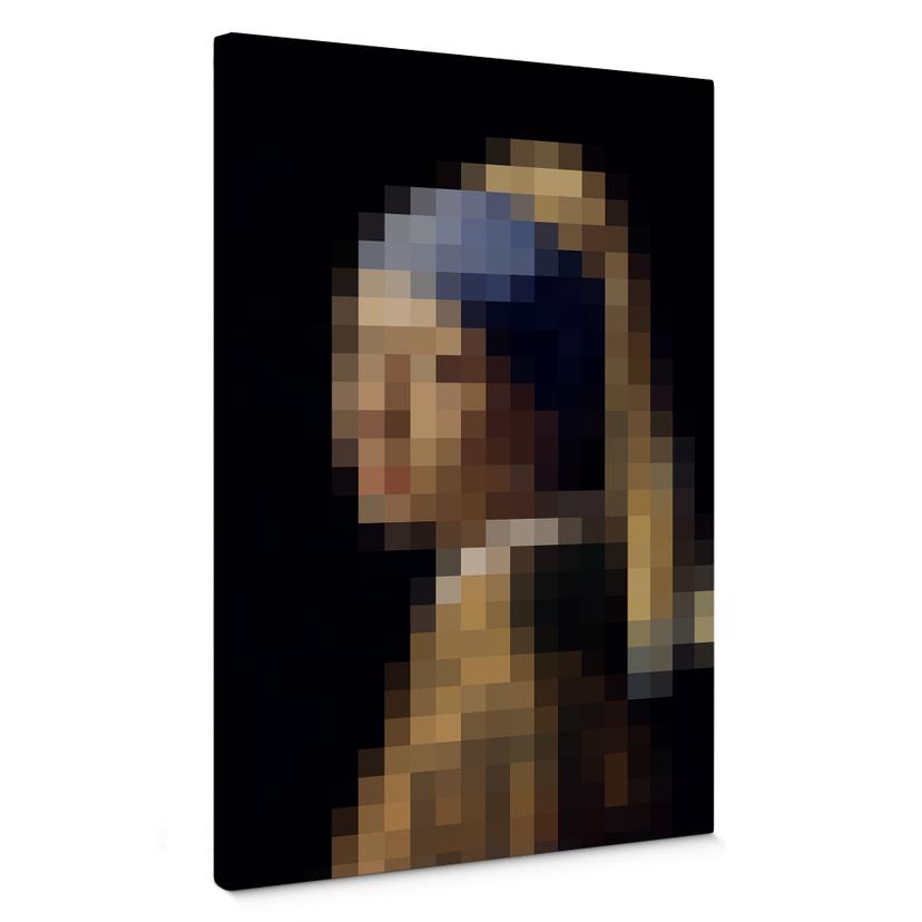 Lienzo Pixelart - Vermeer - La joven del pendiente de perla