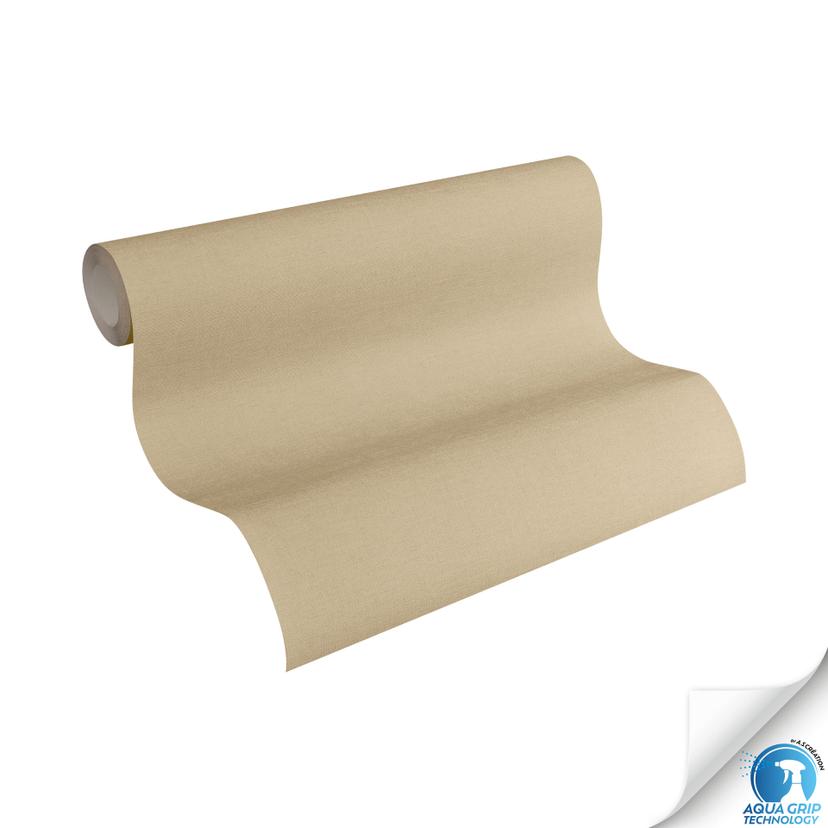 Papel pintado unicolor con textura textil beige - Papel pintado no tejido unicolor - Empapelado sin