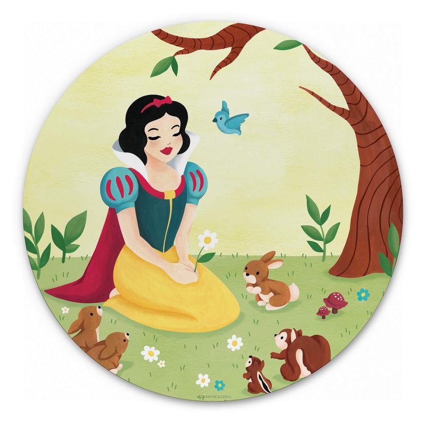 Tableau sur alu-Dibond rond Tohmé - Blanche-Neige