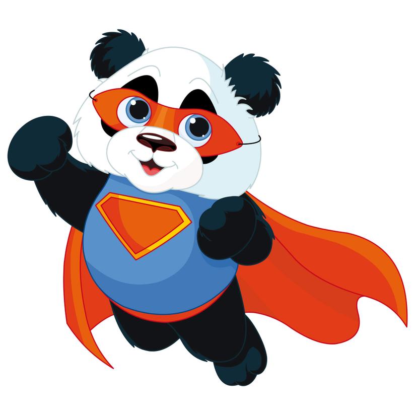 Sticker mural - Super panda