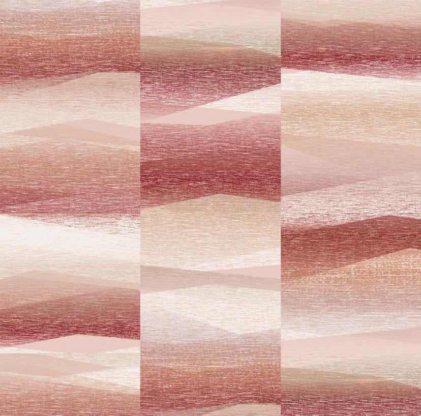 Non-woven tapet med grafisk motiv i rød, beige grafik