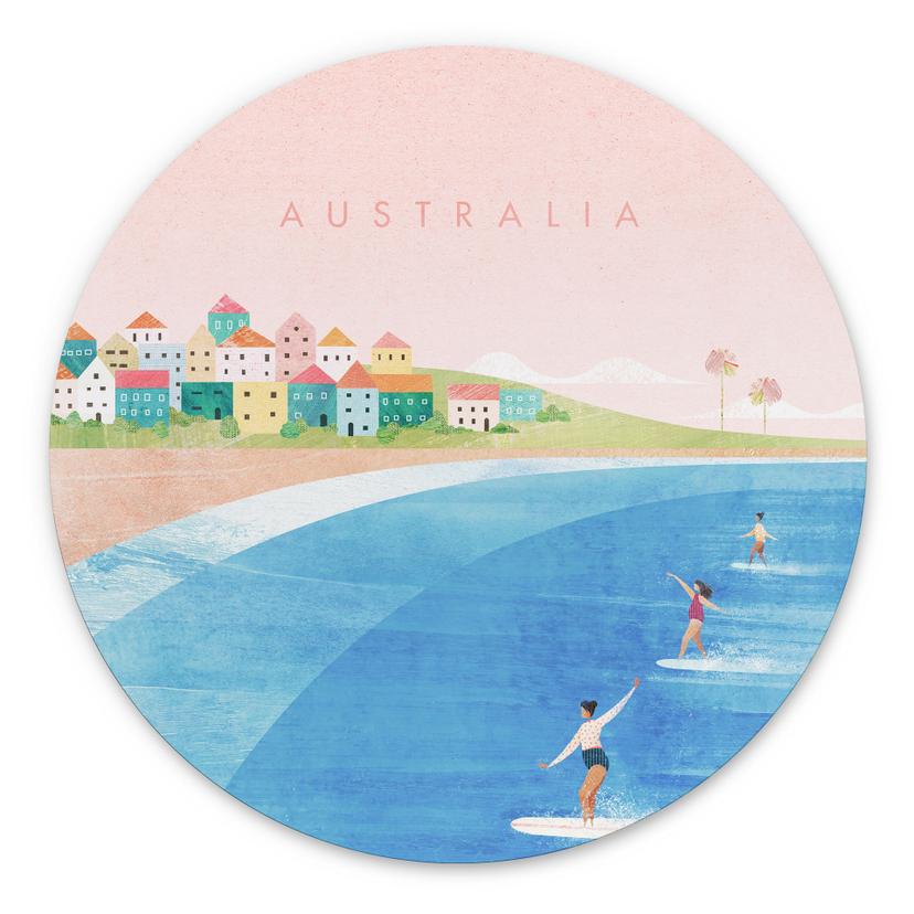 Dibond vægdekoration Surfing på Australiens kyst - Rivers – print på aluminium (Alu-Dibond)