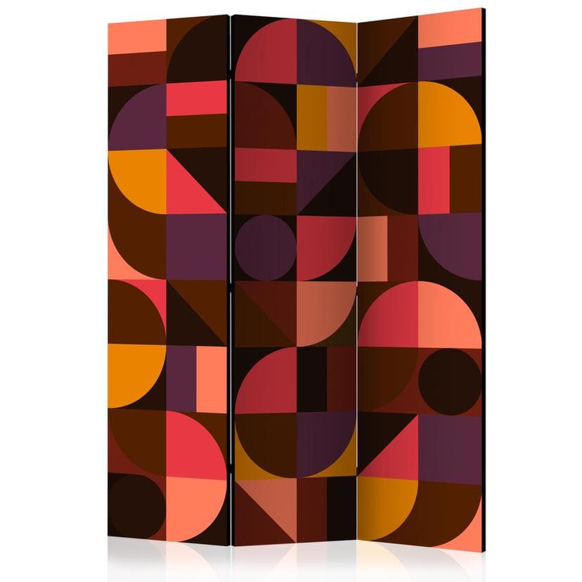 Rumdeler - Geometrisk mosaik (rød), 3-delt