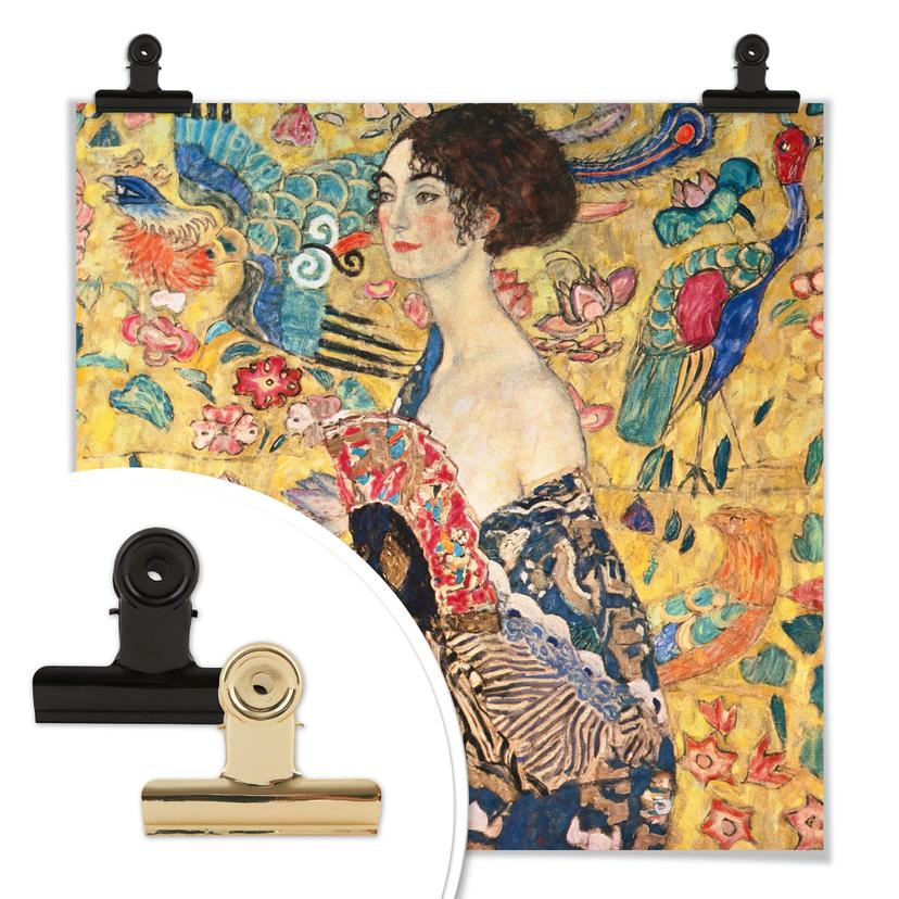 Poster Klimt - Donna con ventaglio