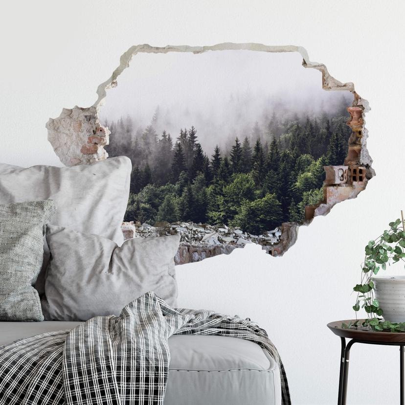3D Wallsticker tåget skov