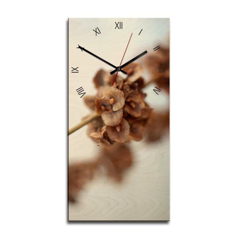 Horloge murale en bois - Fleurs d'Automne
