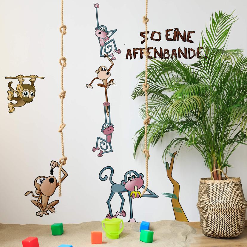 Sticker mural - Bande de singes