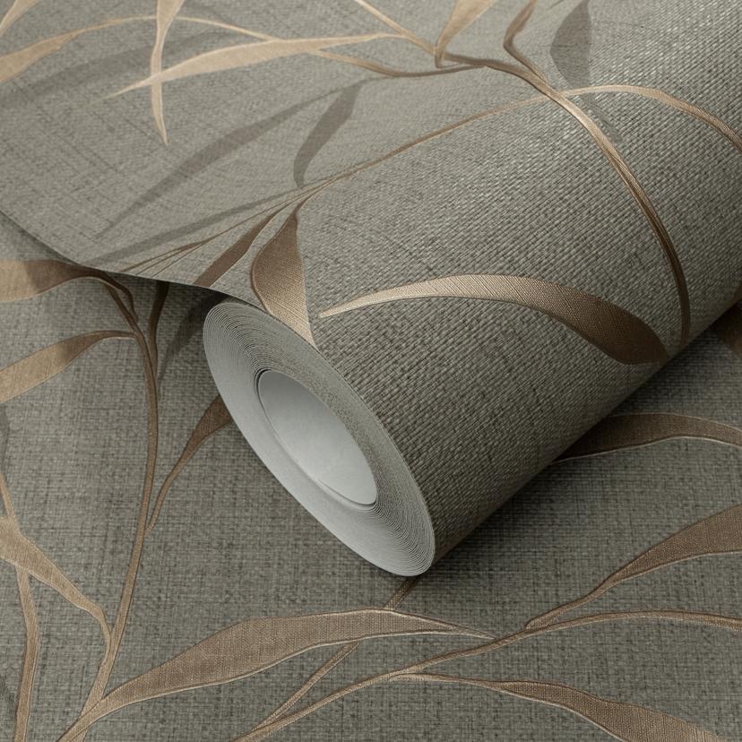 Guido Maria Kretschmer Carta da parati con motivo a foglie Yamato Fashion for Walls 5 marrone
