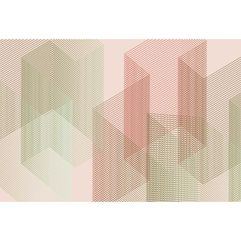 Fotomurale geometrico in colori pastello - Carta da parati 3D in tessuto non tessuto