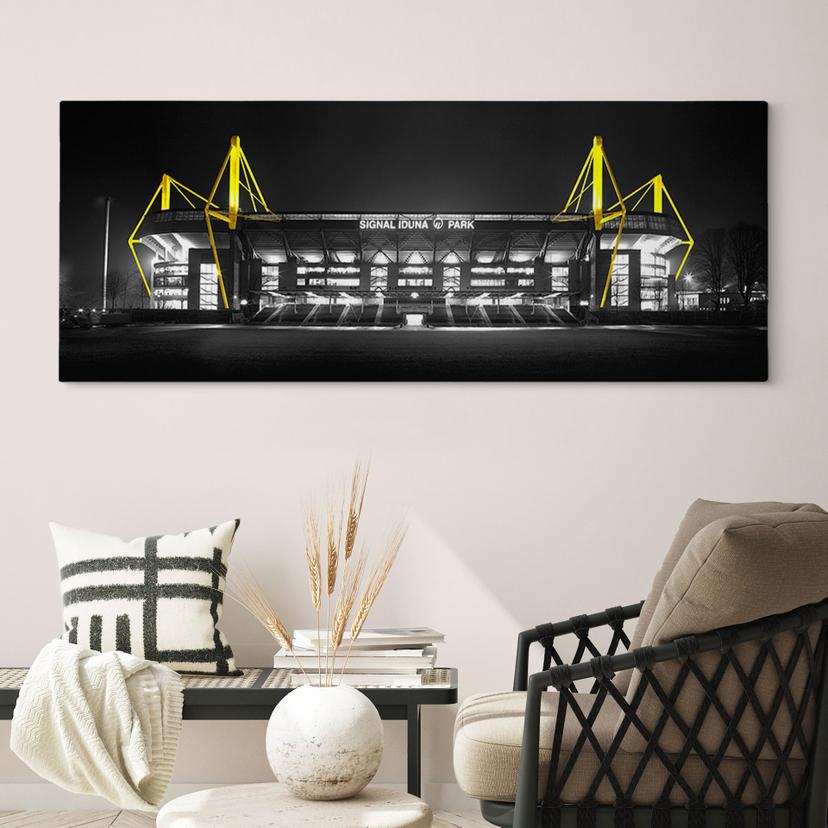 Canvas schilderij stadion in Dortmund - Grijs