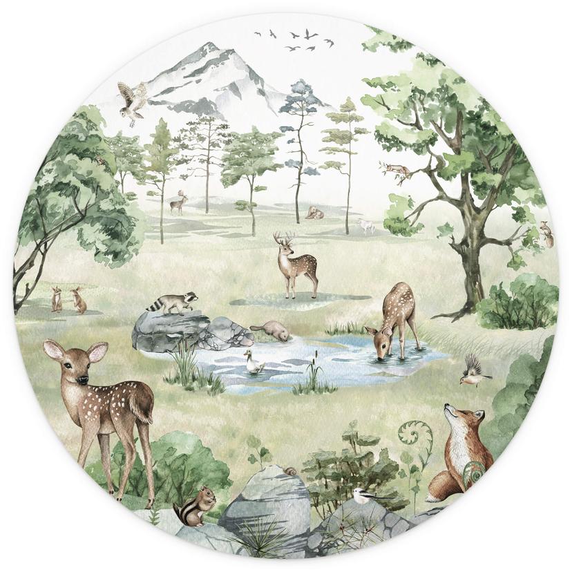 Behangcirkel Kikki Belle - Herten in het Bos - vliesbehang/zelfklevend vliesbehang