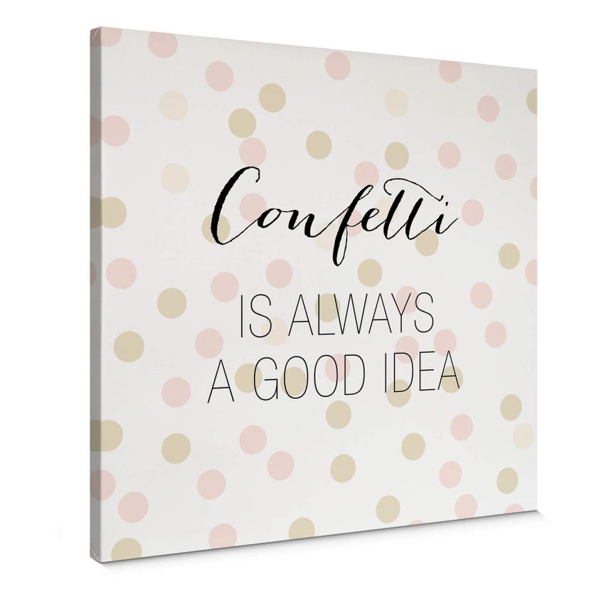 Cuadro lienzo Confetti & Cream - El confeti siempre es una buena idea
