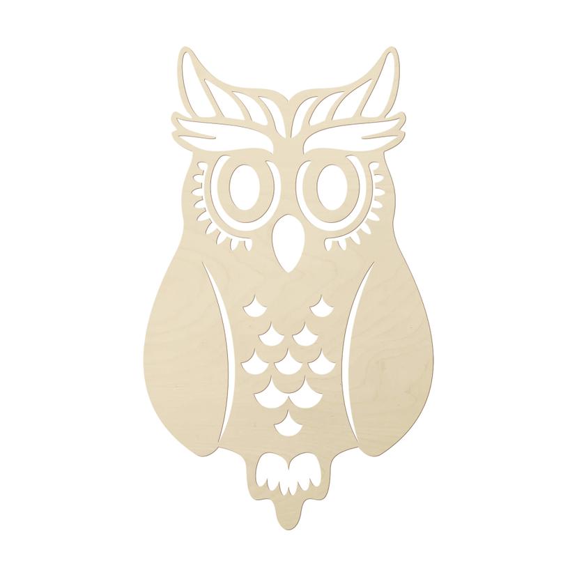 Décoration en bois - Hibou - Placage de peuplier