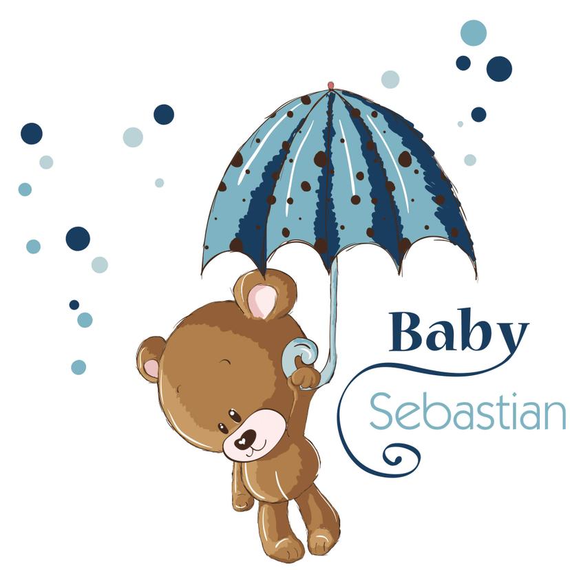 Wallsticker - Navn + baby i blå