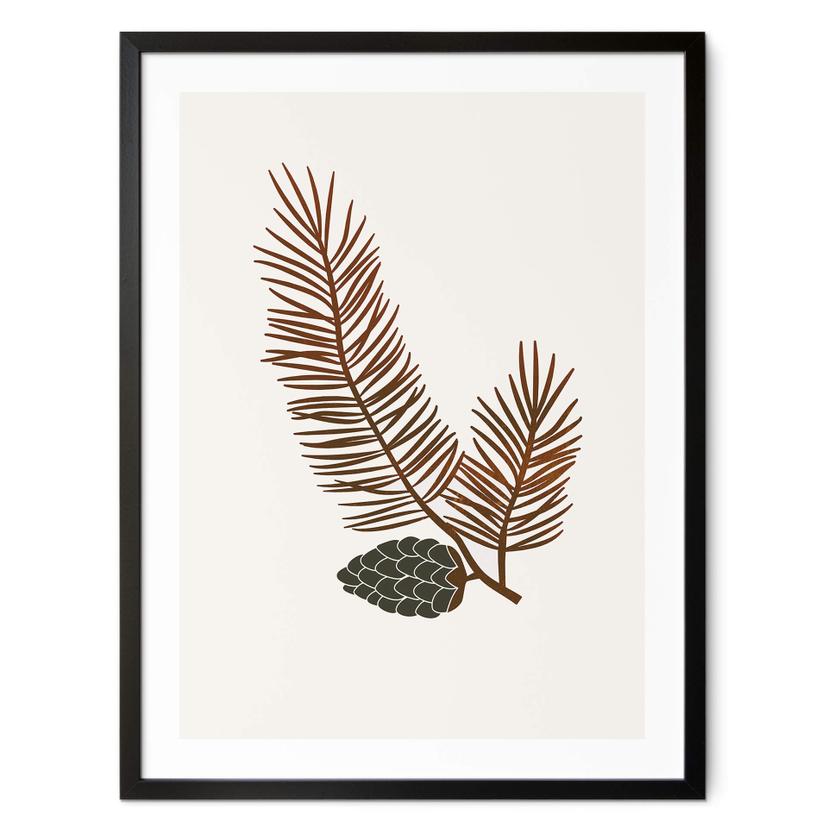 Póster Kubistika - Piña en una rama