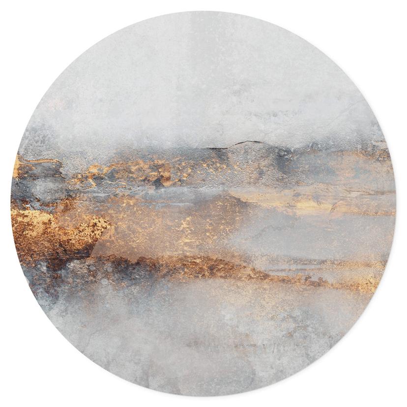Adesivo murale di Fredriksson - Goldige Spur im Nebel - Tondo