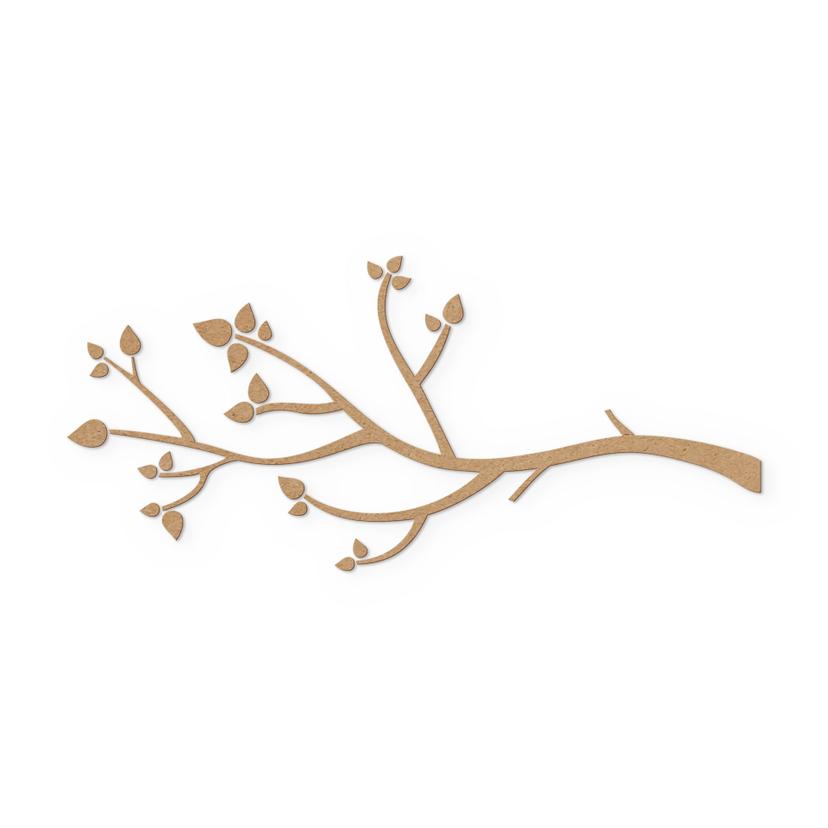 Decorazione da parete ramo con foglie | Decorazione naturale - MDF natura