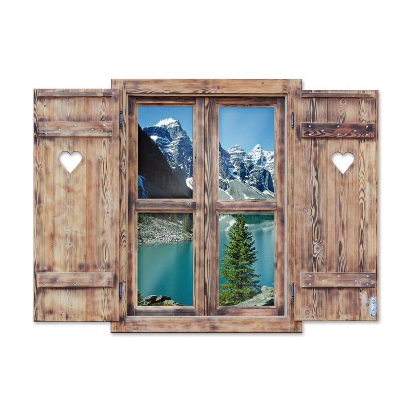 Adesivo 3D finestra - Idillio tra le montagne