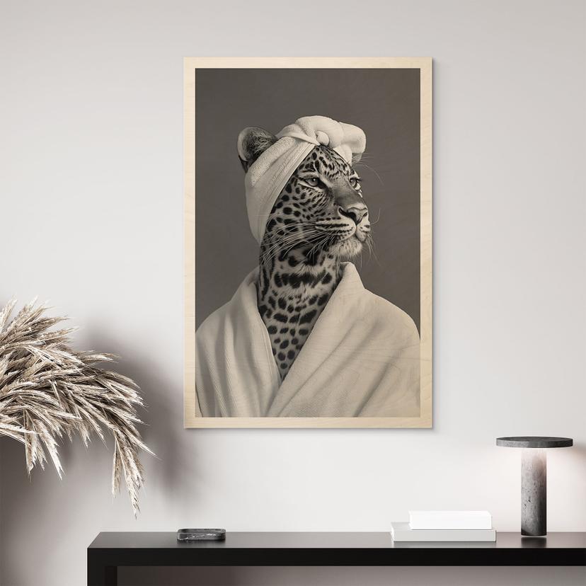 Stampa su legno di una spa reale con leopardo - Rahner