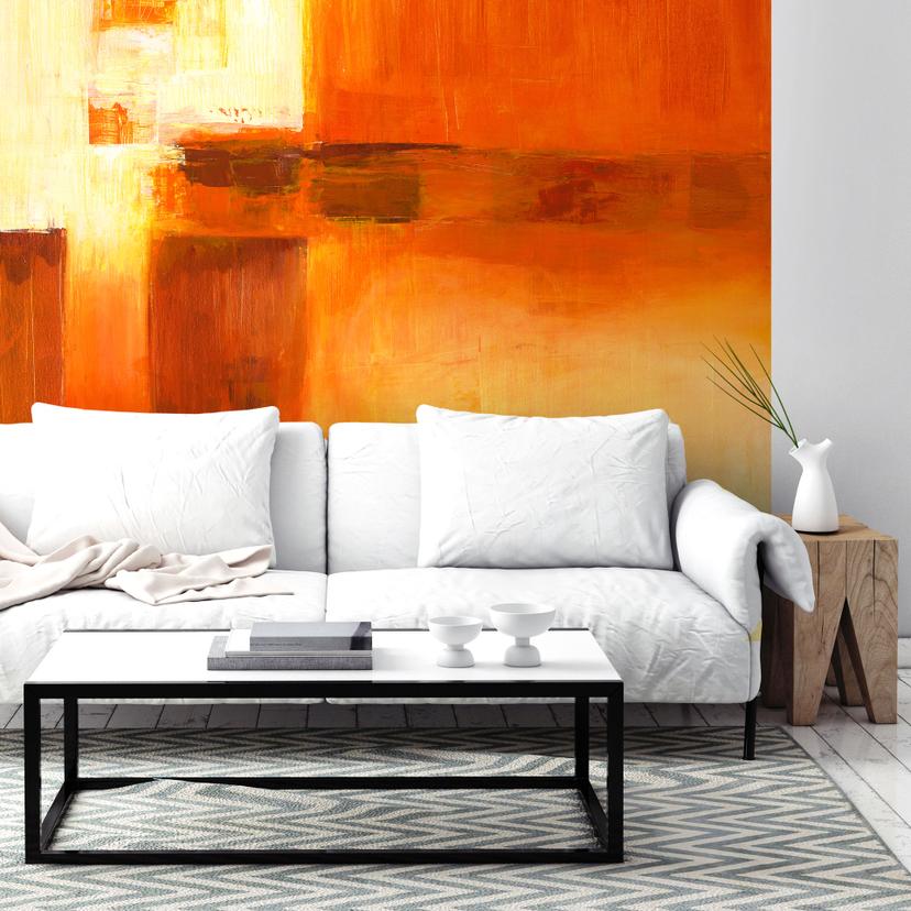 Fotobehang Schüßler - Compositie in Oranje en Bruin