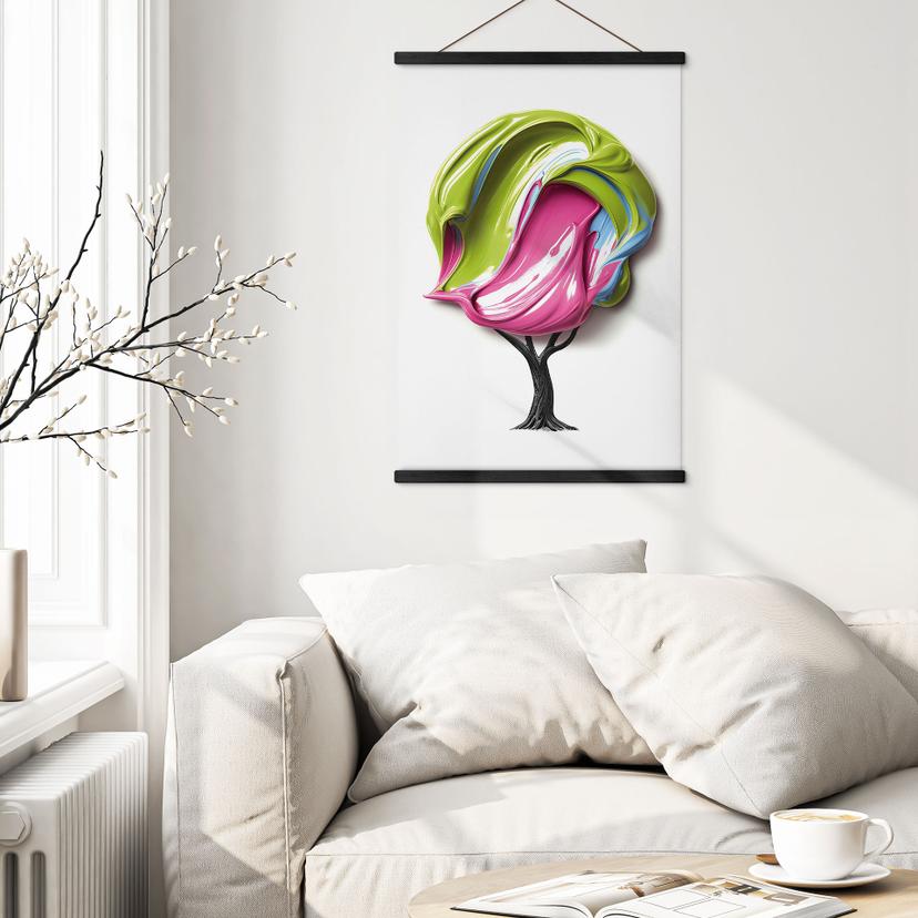 Stampe su tessuto con corona colorata in 3D - Mielu