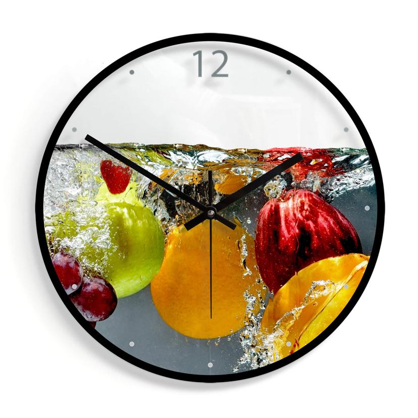 Horloge murale en verre - Fruits frais