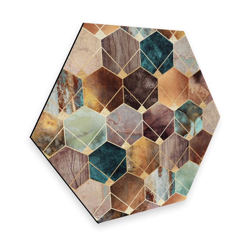 Hexagon - Alu-Dibond - Frederiksson - Gold & Copper