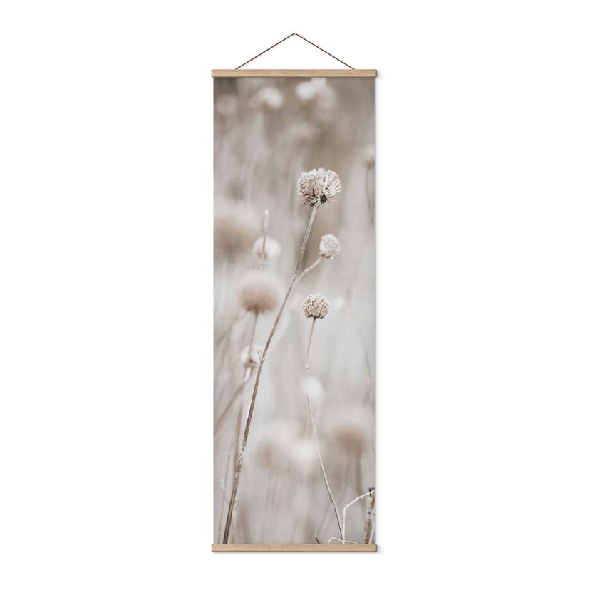 Tekstil plakat Tørrede blomster i bløde farver - Annie - Panorama