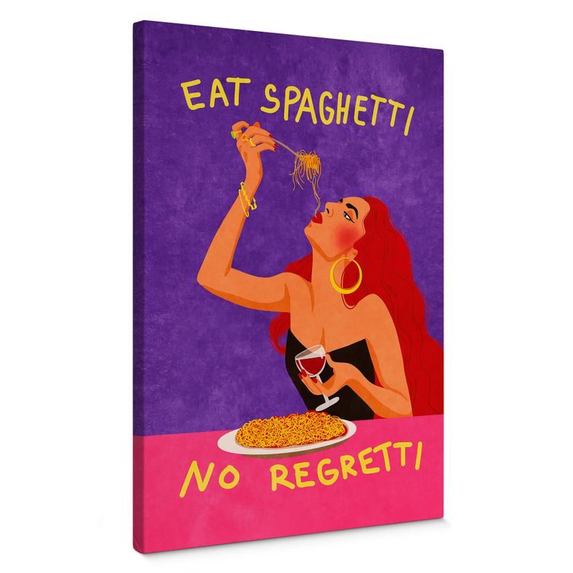 Lærredsprint - Spaghetti og vin - Oltmanns