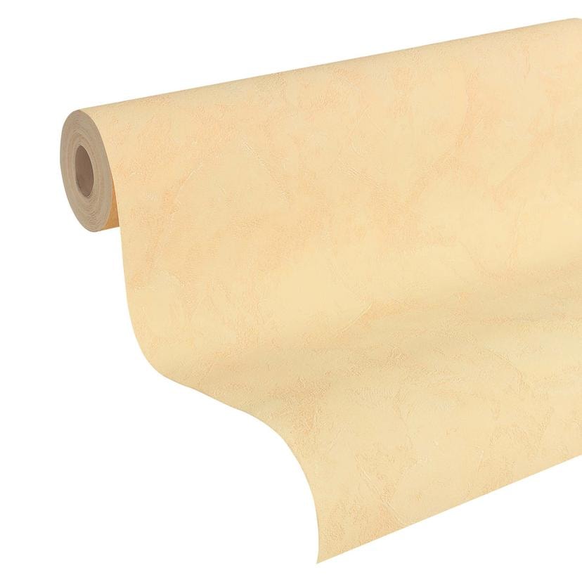 Carta da parati in tessuto non tessuto a tinta unita in arancione con struttura in gesso
