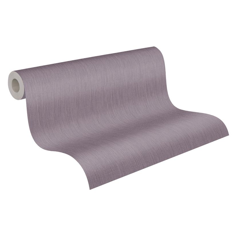Papel pintado lila púrpura con textura de lino - Papel pintado no tejido con aspecto textil mate