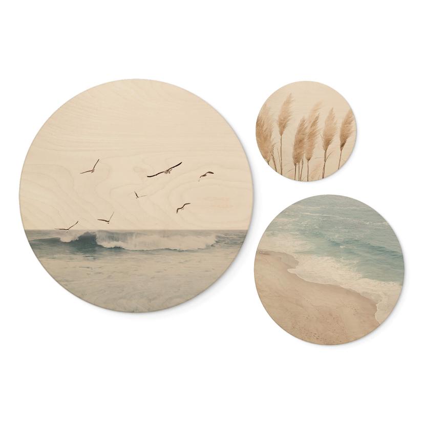 Stampa su legno Sisi & Seb - Set Sogno d'estate al mare (3 pezzi)