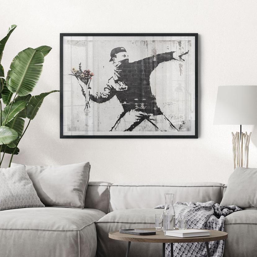 Poster Banksy - Il lanciatore di fiori