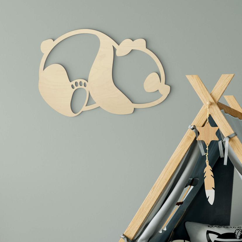 Decoración en madera de álamo - Panda