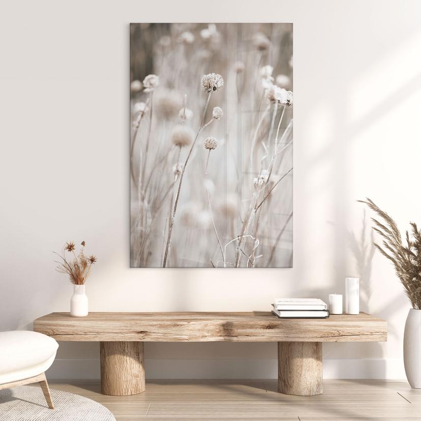 Stampa su vetro acrilico in vetro Fiori secchi in colori tenui - Annie