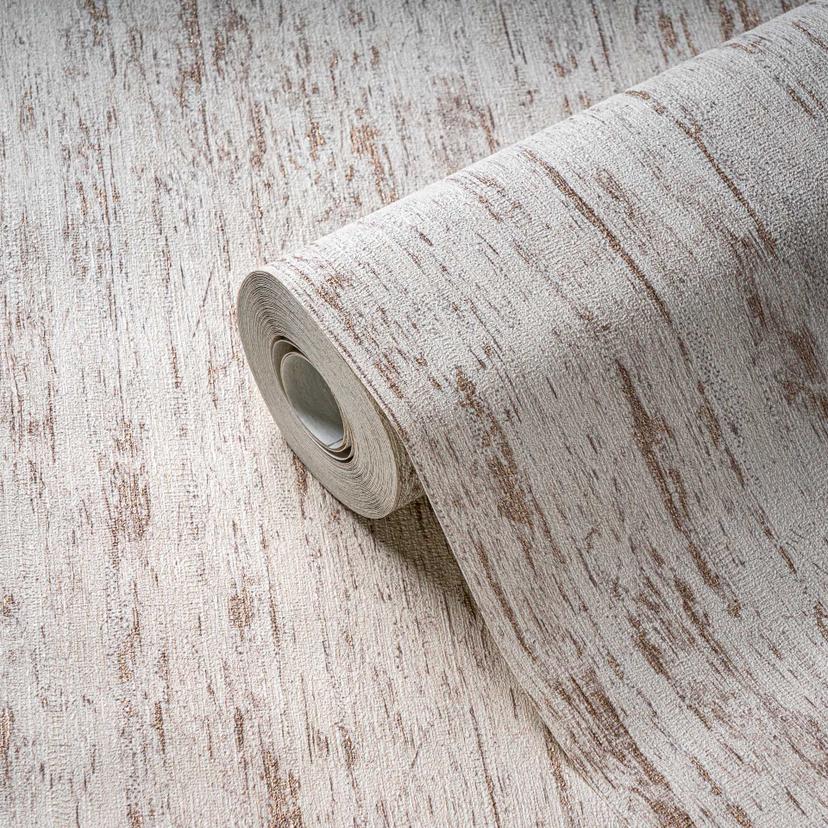 Carta da parati testurizzata effetto legno beige - carta da parati in tessuto non tessuto effetto na